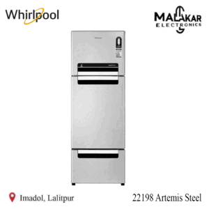 whirlpool 260ltrs triple door refrigerator fp 283d protton roy artemis steel n 22198